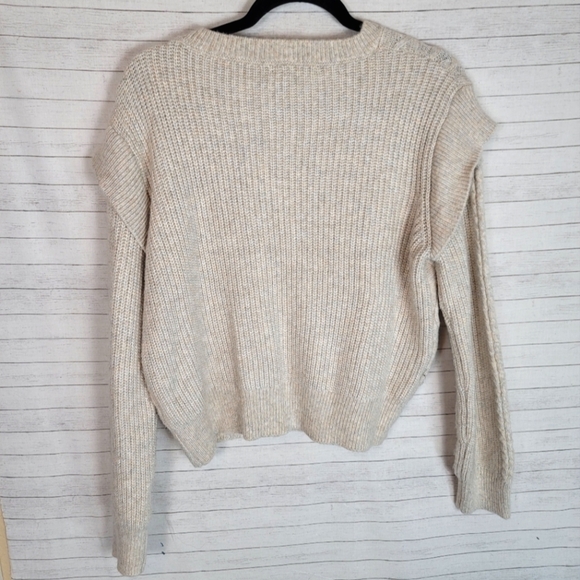 SINCERLY JULES CREAM CROP SWEATER, SZ LARGE - Picture 7 of 9